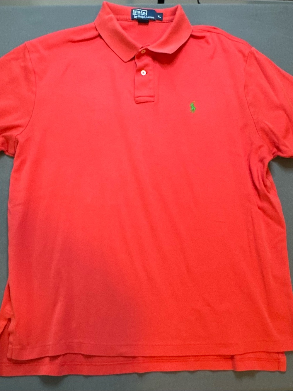 Ralph Lauren Men's Vintage Polo Shirt | Nantucket Red with Green Pony Logo | XL